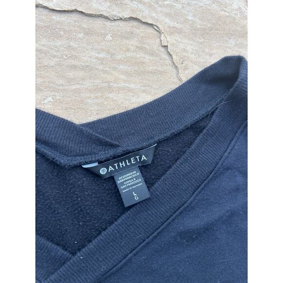 Athleta Top Womens Large Black V Neck Pull Over Lightweight Stretch - Picture 2 of 5